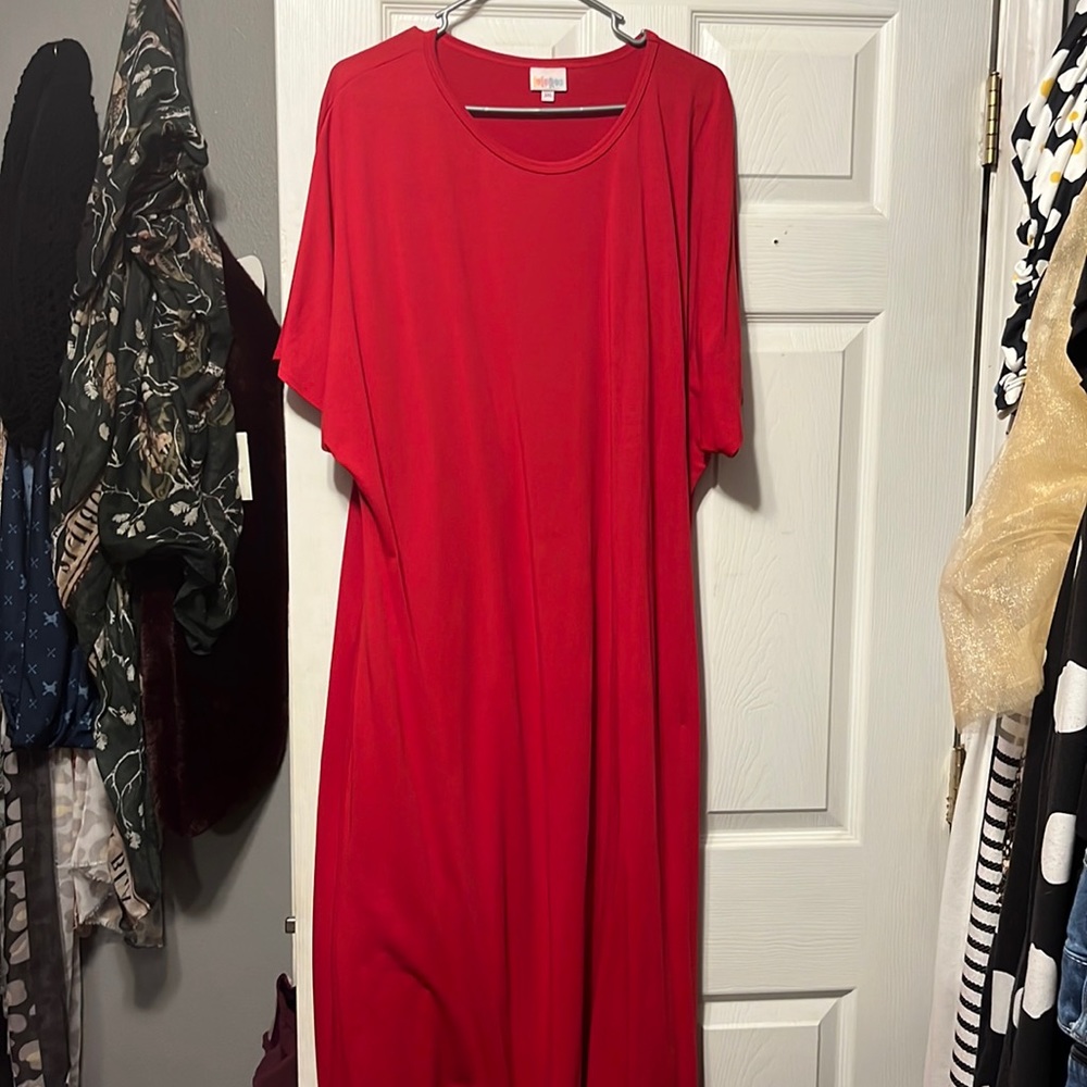 3X LuLaRoe Red Maxi Dress